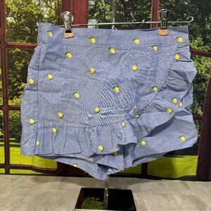 NWT Girl's Janie & Jack Blue Skort w/ yellow lemons Size 12